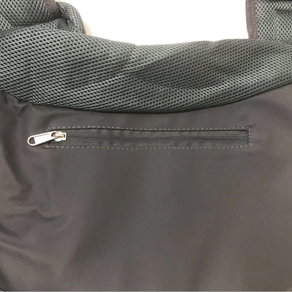 Breathable Cat Dog Carrier Bag Portable Size M Pet Shoulder Crossbody Gray Teal